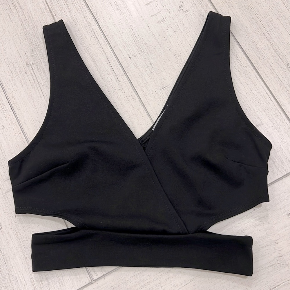 Charlotte Russe Solid Black Crop Top NWOT